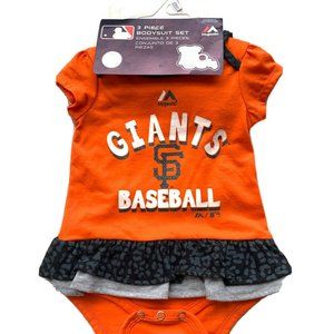 MLB San Francisco Giants Majestic Girls Baby 3 Piece Bodysuit Set 6-9 months